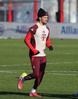 21 01 2025, Champions League FC Bayern final training, Saebenerstrasse Muenchen, Soccer, Sport, in the picture Leroy Sane FC Bayern Muenchen