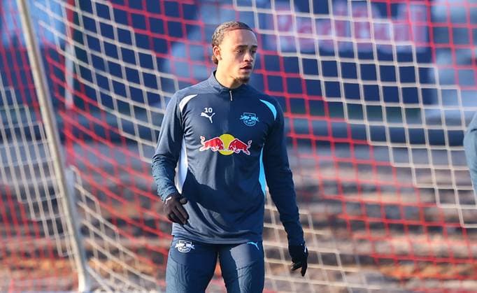 Leipzig, 21 01 2025, RBL Training Center, UEFA Champions League , RB LEIPZIG Training before tomorrows match against Sporting Lisbon , In the picture Xavi Simons 10, RB Leipzig , For editorial use only Only editorial use , Picture Point
