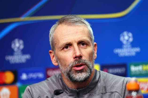 Leipzig, 21 01 2025, RB Leipzig Academy, Soccer Champions League, RB LEIPZIG PK before tomorrows match against Sporting Lisbon , In the picture coach Marco Rose RB Leipzig , For editorial use only , Picture Point
