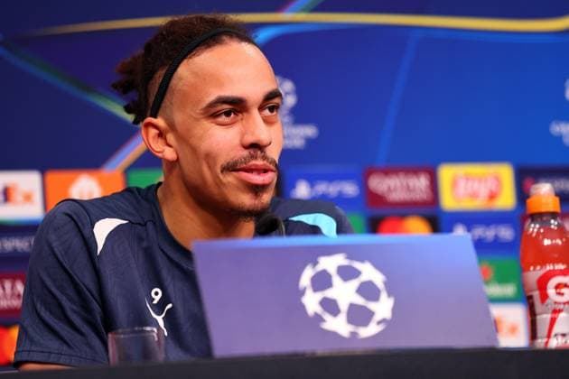 Leipzig, 21 01 2025, RB Leipzig Academy, Football Champions League, RB LEIPZIG PK before tomorrows match against Sporting Lisbon , In the picture Yussuf Yurary Poulsen player of RB Leipzig For editorial use only Only editorial use , Picture Point