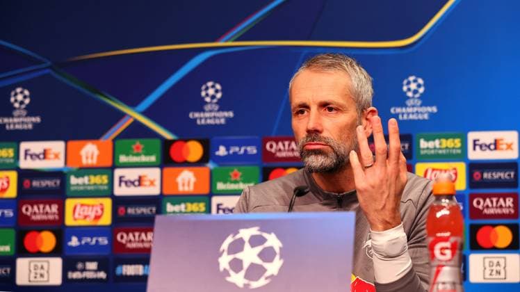 Leipzig, 21 01 2025, RB Leipzig Academy, Football Champions League, RB LEIPZIG PK before tomorrows match against Sporting Lisbon , In the picture coach Marco Rose RB Leipzig , For editorial use only , Picture Point