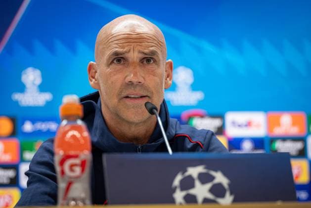 SOCCER - UEFA CL, Madrid vs RBS MADRID,SPAIN,21.JAN.25 - SOCCER - UEFA Champions League, Real Madrid CF vs Red Bull Salzburg, preview, press conference, PK, Pressekonferenz RBS. Image shows head coach Thomas Letsch (RBS).  GEPAxpictures xFelipexMondino
