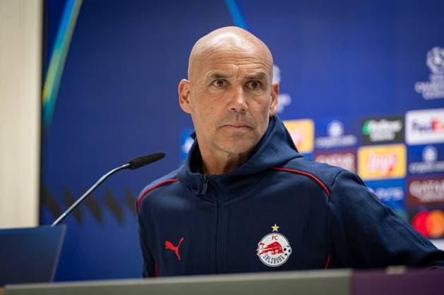SOCCER - UEFA CL, Madrid vs RBS MADRID,SPAIN,21.JAN.25 - SOCCER - UEFA Champions League, Real Madrid CF vs Red Bull Salzburg, preview, press conference, PK, Pressekonferenz RBS. Image shows head coach Thomas Letsch (RBS).  GEPAxpictures xFelipexMondino