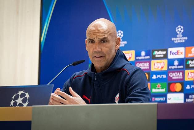 SOCCER - UEFA CL, Madrid vs RBS MADRID,SPAIN,21.JAN.25 - SOCCER - UEFA Champions League, Real Madrid CF vs Red Bull Salzburg, preview, press conference, PK, Pressekonferenz RBS. Image shows head coach Thomas Letsch (RBS).  GEPAxpictures xFelipexMondino