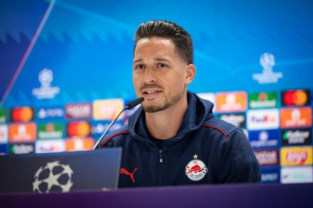 SOCCER - UEFA CL, Madrid vs RBS MADRID,SPAIN,21.JAN.25 - SOCCER - UEFA Champions League, Real Madrid CF vs Red Bull Salzburg, preview, press conference, PK, Pressekonferenz RBS. Image shows Janis Blaswich (RBS).  GEPAxpictures xFelipexMondino