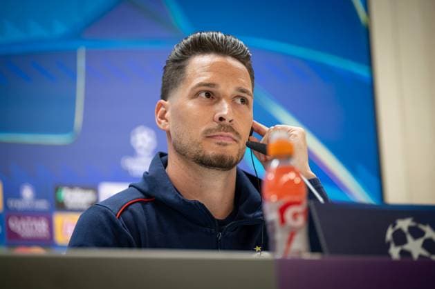 SOCCER - UEFA CL, Madrid vs RBS MADRID,SPAIN,21.JAN.25 - SOCCER - UEFA Champions League, Real Madrid CF vs Red Bull Salzburg, preview, press conference, PK, Pressekonferenz RBS. Image shows Janis Blaswich (RBS).  GEPAxpictures xFelipexMondino