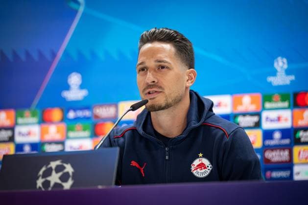 SOCCER - UEFA CL, Madrid vs RBS MADRID,SPAIN,21.JAN.25 - SOCCER - UEFA Champions League, Real Madrid CF vs Red Bull Salzburg, preview, press conference, PK, Pressekonferenz RBS. Image shows Janis Blaswich (RBS).  GEPAxpictures xFelipexMondino