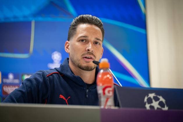 SOCCER - UEFA CL, Madrid vs RBS MADRID,SPAIN,21.JAN.25 - SOCCER - UEFA Champions League, Real Madrid CF vs Red Bull Salzburg, preview, press conference, PK, Pressekonferenz RBS. Image shows Janis Blaswich (RBS).  GEPAxpictures xFelipexMondino