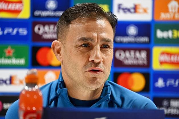 England, London, 210125. Emirates Stadium. GNK Dinamo press conference, PK, Pressekonferenz before the match against Arsenal in the 7th round of the UEFA Champions League. In the photo: Fabio Cannavaro. Photo: Ronald Gorsic CROPIX London Copyright: xxRonaldxGorsicx press_dinamo10-210125