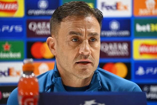 England, London, 210125. Emirates Stadium. GNK Dinamo press conference, PK, Pressekonferenz before the match against Arsenal in the 7th round of the UEFA Champions League. In the photo: Fabio Cannavaro. Photo: Ronald Gorsic CROPIX London Copyright: xxRonaldxGorsicx press_dinamo12-210125
