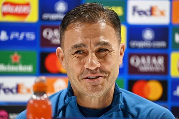 England, London, 210125. Emirates Stadium. GNK Dinamo press conference, PK, Pressekonferenz before the match against Arsenal in the 7th round of the UEFA Champions League. In the photo: Fabio Cannavaro. Photo: Ronald Gorsic CROPIX London Copyright: xxRonaldxGorsicx press_dinamo15-210125