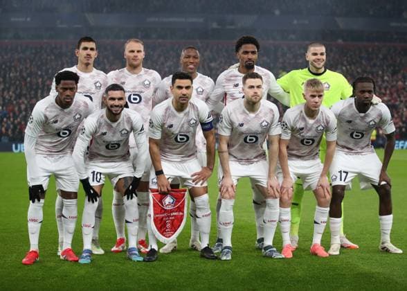Liverpool, England, 21st January 2025. Lille™s team shot during the UEFA Champions League match at Anfield, Liverpool. Picture credit should read: Jessica Hornby Sportimage EDITORIAL USE ONLY. No use with unauthorised audio, video, data, fixture lists, club league logos or live services. Online in-match use limited to 120 images, no video emulation. No use in betting, games or single club league player publications. SPI_017_JH_Liverpool_Lille SPI-3613-0017