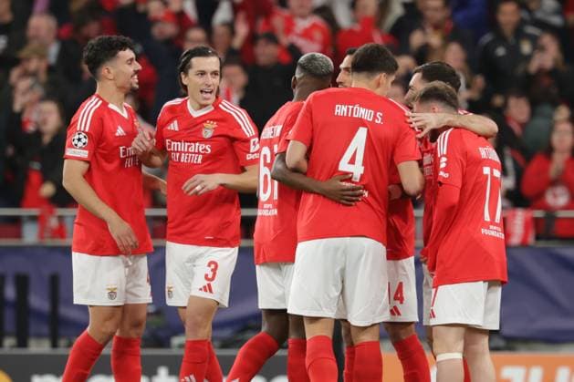 Portugal, Estadio do SL Benfica Lisbon 21 January 2025 Uefa Champions League phase 2024 25 Matchday 7, S L Benfica FC Barcelona v l SL Benfica celebrates the 1 0 Copyright: HMBxMedia FernandoxSoares