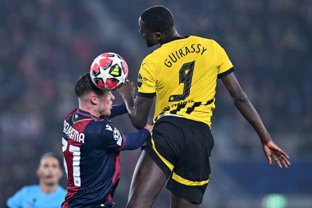 Cm Bologna 21 01 2025 - Champions League Bologna-Borussia Dortmund foto Cristiano Mazzi Image nella foto: Serhou Guirassy-Sam Beukema 