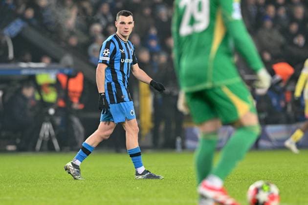 250121 Champions League MD 7 Club Brugge vs Juventus Ferran Jutgla (9) of Club Brugge pictured during a soccer game between Belgian Club Brugge KV and Italian Juventus in the UEFA Champions League League Phase day 7 of the 2024-25 season, on Tuesday 21 January 2025 in Brugge , Belgium . photo Isosport David Catry Brugge Belgium  Copyright: xDavidxCatryx 20250121DC2_3976