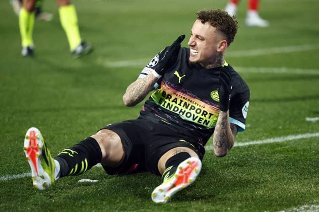 BELGRADO - Noa Lang of PSV Eindhoven balks during the UEFA Champions League match between Red Star Belgrade and PSV Eindhoven at Stadion Rajko Mitic on Jan. 21, 2025 in Belgrade, Serbia. ANP SEM VAN DER WAL UEFA Champions League 2024 25 League Phase MD7 2024 25 xVIxANPxSportx xxANPxIVx 518033069 originalFilename: 518033069.jpg