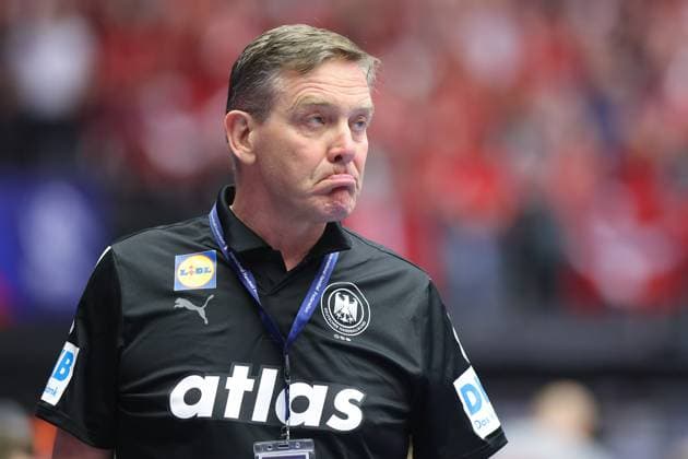 Denmark Germany, IHF World Championship 2025 Coach Alfred Gislason Germany Handball IHF World Championship, International match between Denmark and Germany on January 21, 2025 in Herning Denmark , Herning Denmark Jyske Bank Boxing