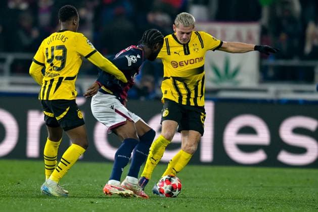 Borussia Dortmundâ??s Julian Ryerson portrait in action with ball during Bologna FC vs Borussia Dortmund, UEFA Champions League football match in Bologna, Italy, January 21 2025  Copyright: xAlessioxMarini IPAxSportx xipa-agency.netx xx IPA_53202328 IPA_Agency_IPA53202328