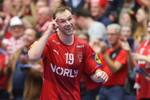 Denmark Germany, IHF World Championship 2025 Mathias Gidsel Denmark, 19 Handball IHF World Championship, international match between Denmark and Germany on January 21, 2025 in Herning Denmark , Herning Denmark Jyske Bank Boxen