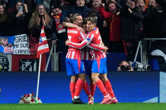 Champions League 2024 25 League match between Atletico de Madrid and Bayer Leverkusen Julian Alvarez of Atletico de Madrid celebrates goal during the UEFA Champions League 2024 25 League match between Atletico de Madrid and Bayer Leverkusen at Riyadh Air Metropolitano on December 11, 2024 in Madrid, Spain MadridSpain  Copyright: xx