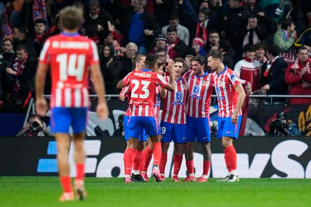 Champions League 2024 25 League match between Atletico de Madrid and Bayer Leverkusen Julian Alvarez of Atletico de Madrid celebrates goal during the UEFA Champions League 2024 25 League match between Atletico de Madrid and Bayer Leverkusen at Riyadh Air Metropolitano on December 11, 2024 in Madrid, Spain MadridSpain  Copyright: xx