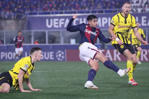 January 21, 2025, Bologna, Bologna, ITALY: During the Champions League match 21 01 2025 Football match between FC Bologna vs Borussia Dortmund at the Dall Ara stadium in Bologna.In picture: Santiago Castro of Bologna FC Bologna ITALY - ZUMAs236 20250121_aap_s236_016 Copyright: xFabioxSassox