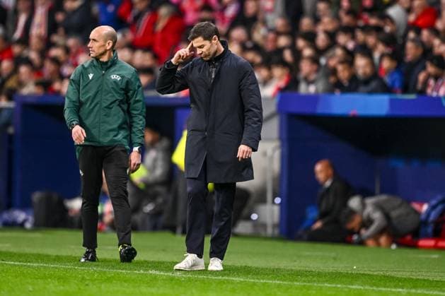 Coach Xabi Alonso Bayer 04 Leverkusen gestures during the UEFA Champions League 2024 25 League Phase MD7 match between Atletico de Madrid and Bayer 04 Leverkusen at Estadio Civitas Metropolitano on January 21, 2025 in Madrid, Spain Photo by Harry Langer DeFodi Images Defodi 541 ATLBAY20250121 053 Defodi-541