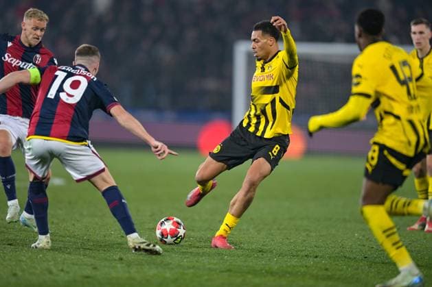 Borussia Dortmundâ??s Felix Nmecha during Bologna FC vs Borussia Dortmund, UEFA Champions League football match in Bologna, Italy, January 21 2025  Copyright: xAlessioxMarini IPAxSportx xipa-agency.netx xx IPA_53203263 IPA_Agency_IPA53203263