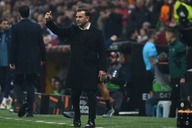 Coach Okan Buruk of Galatasaray reacts during the UEFA Europa League 2024 25 League Phase MD7 match between Galatasaray A.S. and FC Dynamo Kyiv at Ali Sami Yen Spor Kompleksi Rams Park on January 21, 2025 in Istanbul, Turkey. (Photo by Seskimphoto ) Galatasaray v Dynamo Kyiv - UEFA Europa League 2024 25 League 