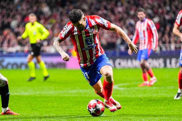 January 21, 2025, Madrid, Madrid, SPAIN: Javi Galan of Atletico de Madrid in action during the UEFA Champions League 2024 25 League Phase MD7 match between Atletico de Madrid and Bayer 04 Leverkusen at Riyadh Air Metropolitano stadium on January 21, 2025, in Madrid, Spain. Madrid SPAIN - ZUMAa181 20250121_zaa_a181_188 Copyright: xOscarxJ.xBarrosox