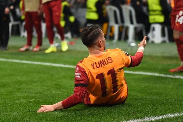 Yunus Akgun of Galatasaray reacts during the UEFA Europa League 2024 25 League Phase MD7 match between Galatasaray A.S. and FC Dynamo Kyiv at Ali Sami Yen Spor Kompleksi Rams Park on January 21, 2025 in Istanbul, Turkey. (Photo by Seskimphoto ) Galatasaray v Dynamo Kyiv - UEFA Europa League 2024 25 League 