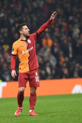 Dries Mertens of Galatasaray reacts during the UEFA Europa League 2024 25 League Phase MD7 match between Galatasaray A.S. and FC Dynamo Kyiv at Ali Sami Yen Spor Kompleksi Rams Park on January 21, 2025 in Istanbul, Turkey. (Photo by Seskimphoto ) Galatasaray v Dynamo Kyiv - UEFA Europa League 2024 25 League 