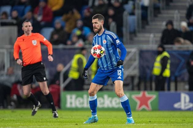 Kenan BAjric during UEFA Champions league match, SK Slovan Bratislava - VFB Stuttgart , 21. january 2025, Tehelne pole Stadium, Bratislava, Slovakia Copyright: xMICHALxFAJT,ZOSPORTU.SKx FAJ_8238