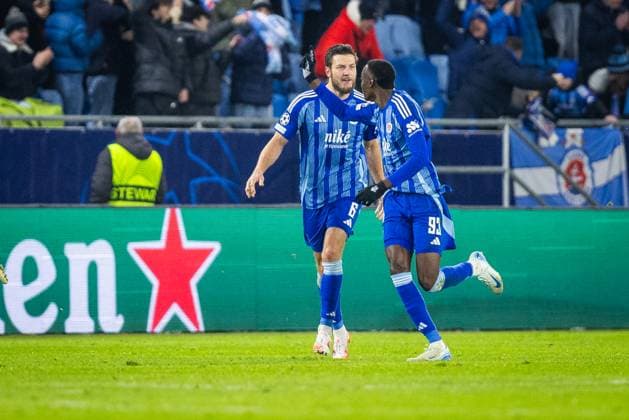 SLOVAN BRATISLAVA - STUTTGART Idjessi Metsoko of Slovan scores a goal during the UEFA Champions League, league stage match between SK Slovan Bratislava and VfB Stuttgart. Bratislava, Slovakia, January 21, 2025. PUBLICATION NOT IN SLOVAKIA Copyright: xx 080A4910
