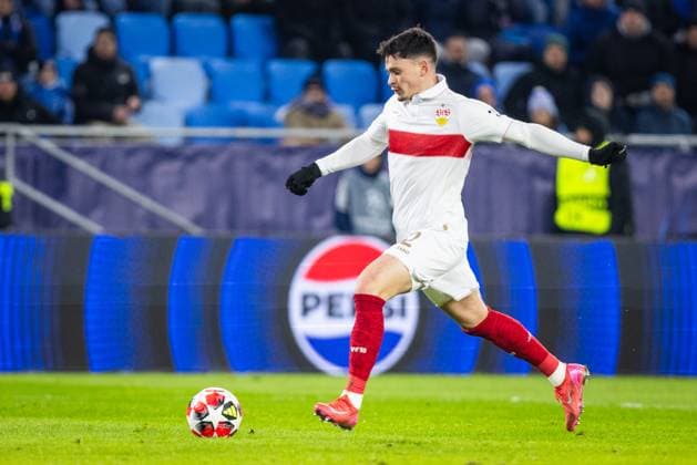 SLOVAN BRATISLAVA - STUTTGART Fabian Rieder of Stuttgart scores a goal during the UEFA Champions League, league stage match between SK Slovan Bratislava and VfB Stuttgart. Bratislava, Slovakia, January 21, 2025. PUBLICATION NOT IN SLOVAKIA Copyright: xx 080A4999