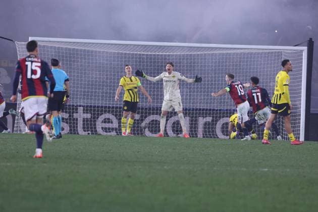 Champions League 2024 25 football match between FC Bologna vs Borussia Dortmund During the Champions League match 21 01 2025 Football match between FC Bologna vs Borussia Dortmund at the Dall Ara stadium in Bologna In picture: Gregor Gobel of Borussia Dortmund BOLOGNA Stadium Renato Dall Ara Bologna ITALY Copyright: xFABIOxSASSOxFabioxSassox 0A4A9015