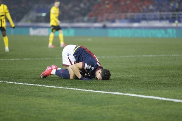 CALCIO - UEFA Champions League - Bologna FC vs Borussia Dortmund Riccardo Orsolini of Bologna FC during the IUefa Champions League, 2024 25 season, football match between Bologna FC 1909 and Borussia Dortmund on 21 January 2025 at Renato Dallâ??Ara Stadium, Bologna, Italy. Photo Nderim Kaceli Bologna Italy  Copyright: xIPAxSport ABACAx