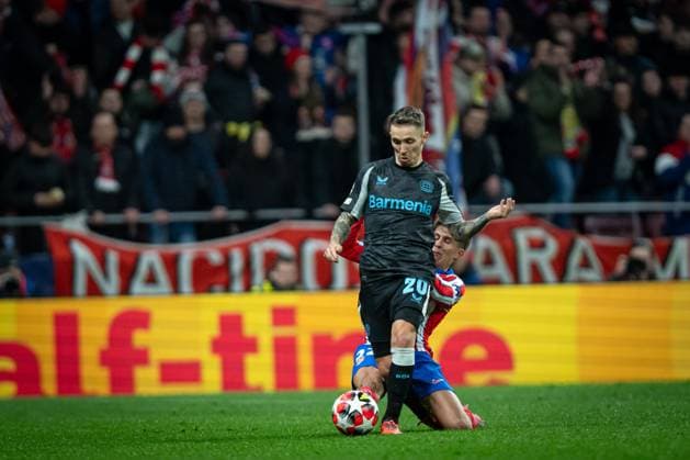 Atletico de Madrid Vs Bayer Leverkusen in Madrid, Spain - 21 Jan 2025 Alejandro Grimaldo (Bayer Leverkusen) in action during a UEFA Champions League match between Atletico de Madrid and Bayer Leverkusen at Riyadh Air Metropolitano. Final Score: Atletico de Madrid 2:1 Bayer Leverkusen Madrid Spain Copyright: xFelipexMondinox xSOPAxImagesx SP0554-0853
