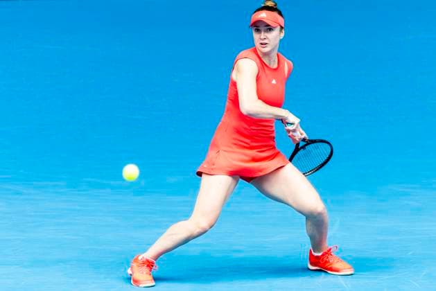 MELBOURNE, VIC - JANUARY 22: Elina Svitolina of Ukraine in action during the Quarterfinals of the 2025 Australian Open on January 22 2025, at Melbourne Park in Melbourne, Australia. (Photo by Jason Heidrich Icon Sportswire) TENNIS: JAN 22 Australian Open EDITORIAL USE ONLY Icon250122042