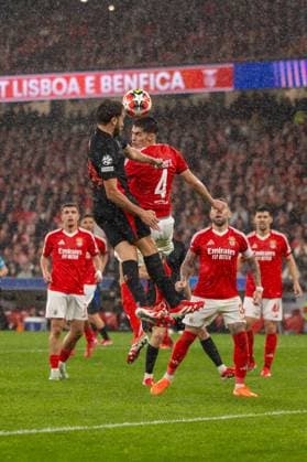 January 21, 2025, Lisboa, Portugal: (L-R) Eric Garcia of Barcelona and Antonio Silva of Benfica seen in action during the UEFA Champions League, between Benfica and FC Barcelona, Barca Final score; Benfica 4:5 Barcelona. Lisboa Portugal - ZUMAs197 20250121_aaa_s197_351 Copyright: xNunoxBrancox