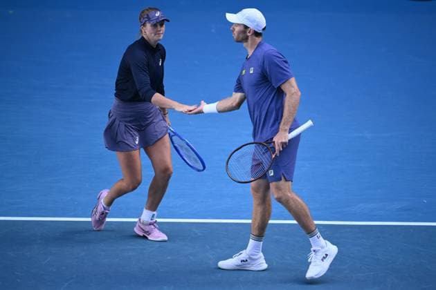 TENNIS AUSTRALIAN OPEN, Olivia Gadecki and John Peers of Australia during their Mixed doubles Semi-final match against Erin Routliffe and Michael Venus of New Zealand during the 2025 Australian Open at Melbourne Park in Melbourne, Sunday, January 19, 2025. ( NO ARCHIVING, EDITORIAL USE ONLY, NO USE IN BOOKS WITHOUT CONSENT MELBOURNE VICTORIA AUSTRALIA  Copyright: xJOELxCARRETTx 20250122114562576871