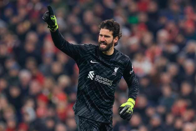 Liverpool v Lille OSC Champions League 21 01 2025. Alisson Becker (1) of Liverpool during the Champions League match between Liverpool and Lille OSC at Anfield, Liverpool, England on 21 January 2025. Liverpool Anfield Merseyside England Editorial use only , Copyright: xConorxMolloyx PSI-21296-0124