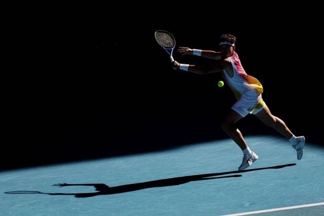 Ben Shelton during his Quarter-final match against Sonego in the Rod Laver Arena Australian Open, Day Eleven, Tennis, Melbourne Park, Melbourne, Australia - 22 Jan 2025  Copyright: xEllaxLing Shutterstockx 15108780cb