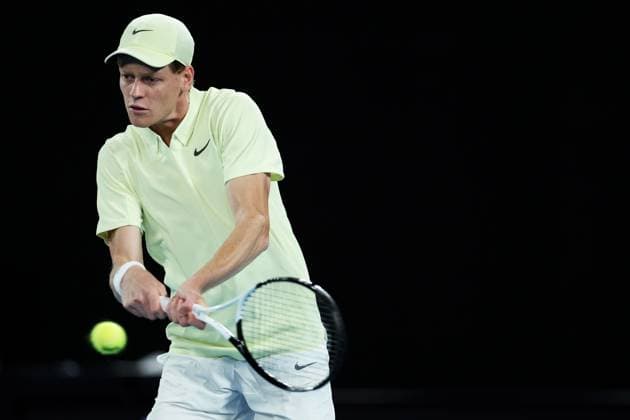 Jannik Sinner during his Quarter-final match against Alex de Minaur in the Rod Laver Arena Australian Open, Day Eleven, Tennis, Melbourne Park, Melbourne, Australia - 22 Jan 2025  Copyright: xEllaxLing Shutterstockx 15108780dd