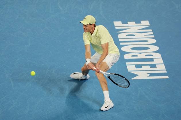 Jannik Sinner during his Quarter-final match against Alex de Minaur in the Rod Laver Arena Australian Open, Day Eleven, Tennis, Melbourne Park, Melbourne, Australia - 22 Jan 2025  Copyright: xRachelxBach Shutterstockx 15108798fu