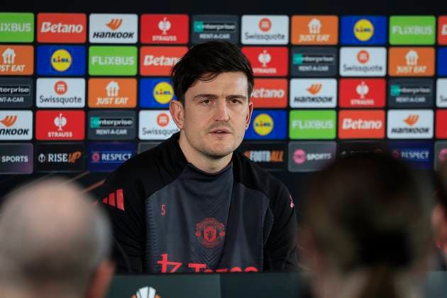 Manchester United, ManU 22 01 2025. press conference, PK, Pressekonferenz Harry Maguire (5) of Manchester United during the press conference for Manchester United at Carrington, Manchester, United Kingdom on 22 January 2025. Manchester Carrington United Kingdom Editorial use only , Copyright: xConorxMolloyx PSI-21306-0025