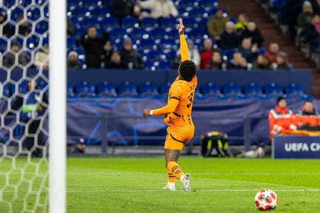 UEFA Champions League FC Shakhtar Donetsk Stade Brest 22 01 2025 FC Shakhtar Donetsk celebrate the goal, 1 0 by Kevin FC Shakhtar Donetsk, 37 UEFA Champions League FC Shakhtar Donetsk Stade Brest Arena AufSchalke, Gelsenkirchen 22 01 2025 Copyright: xBEAUTIFULxSPORTS Buriakovx