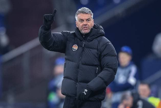 Soccer UEFA Champions League Matchday 7 Shakhtar Donetsk Stade Brest on 22 01 2025 at the Arena AufSchalke in Gelsenkirchen Marino Pusic Coach Head Coach Donetsk xJRx