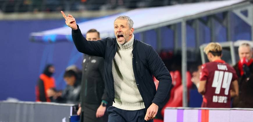 RB Leipzig Sporting Lisbon Champions League Leipzig, 22 01 2025, Red Bull Arena, Football, UEFA Champions League, Matchday 7 , RB Leipzig vs Sporting CP Lisbon , In the picture Coach Marco Rose RB Leipzig , For editorial use only , UEFA regulations prohibit any use of photographs as image sequences and or quasi video , Picture Point