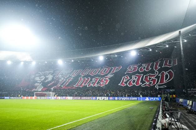 UEFA Champions League: Feyenoord v FC Bayern Munich Rotterdam - supporters, fans during the seventh round of new format of the Champions League 2024 2025. The match is set between Feyenoord and FC Bayern Munich at Stadion Feijenoord De Kuip on 22 January 2025 in Rotterdam, The Netherlands. Copyright: xYannickxVerhoevenx